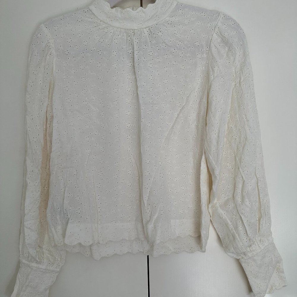 BCBGeneration, Cream eyelet blouse, size Small